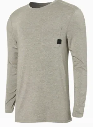 Saxx Sleepwalker LS Pocket Tee-Dark Grey Heather