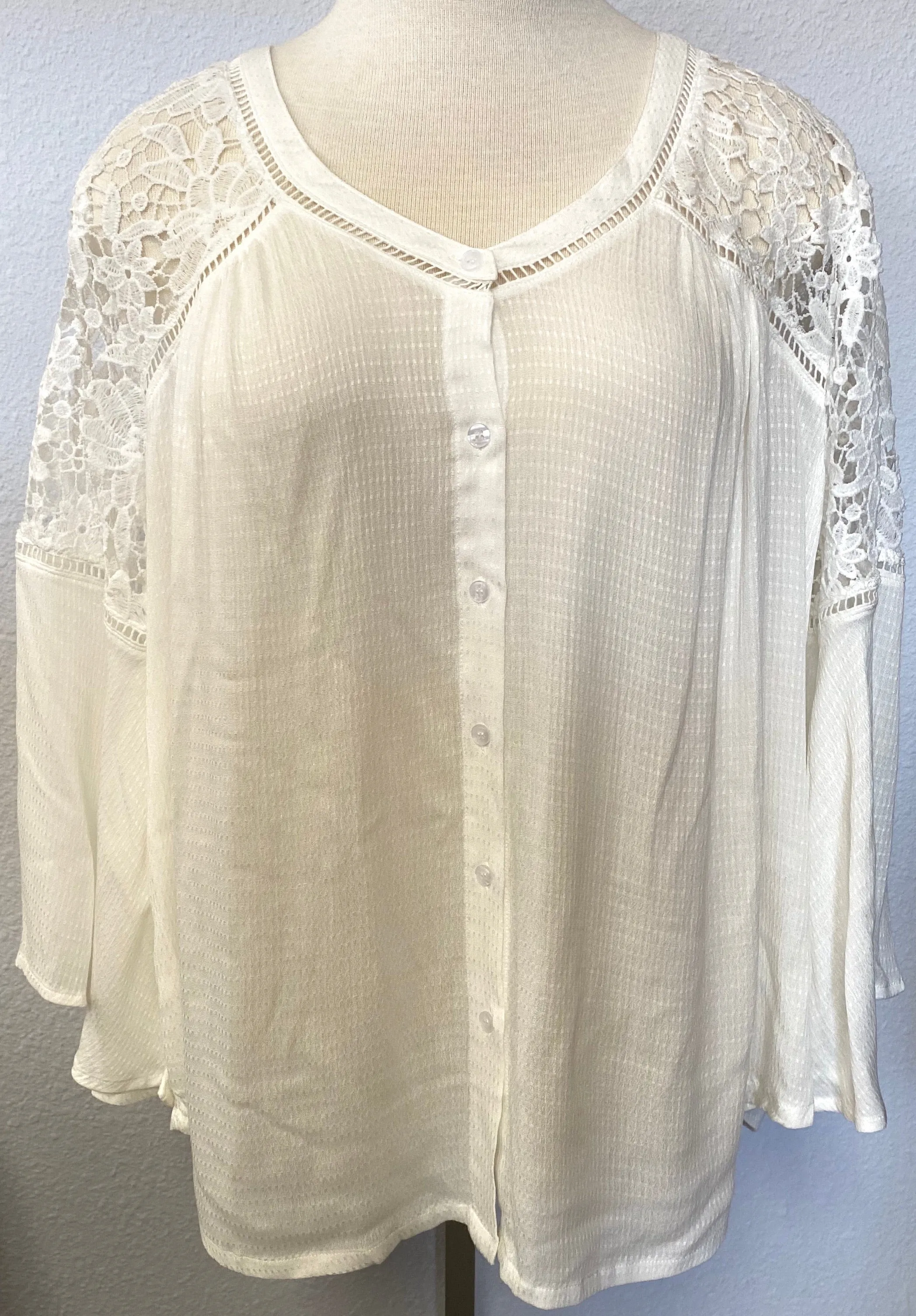 SHEER BELL SLEEVE TOP