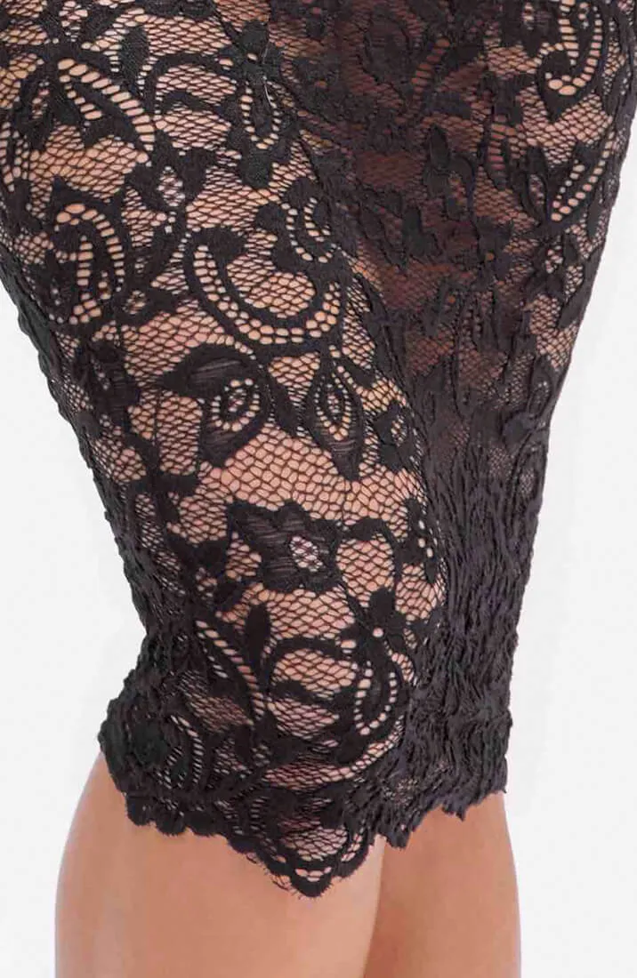 Sheer black lace pencil skirt - Appearance Inspection