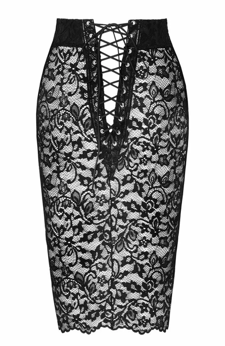 Sheer black lace pencil skirt - Appearance Inspection