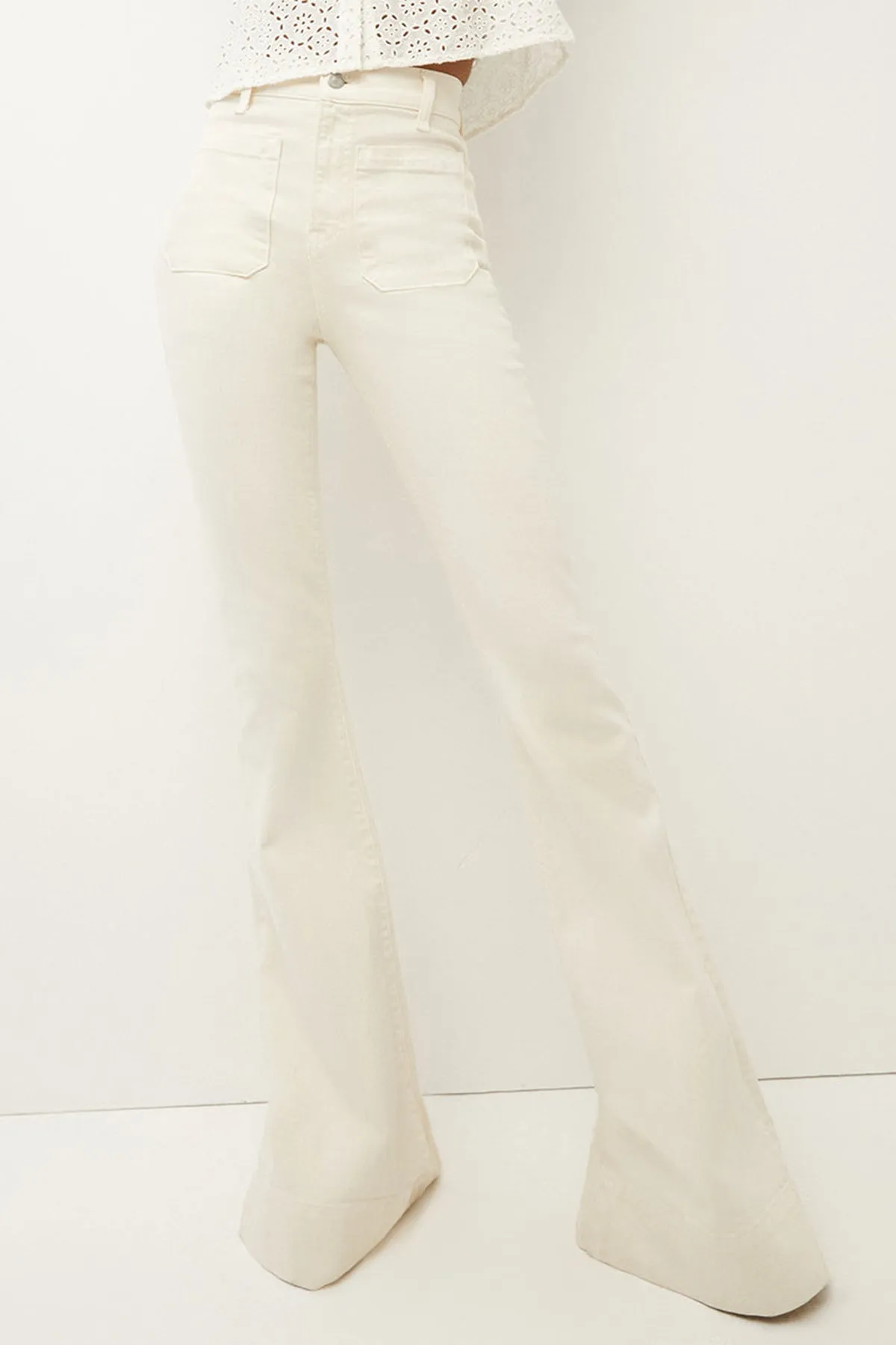Sheridan Bell-Bottom Jean in Ecru