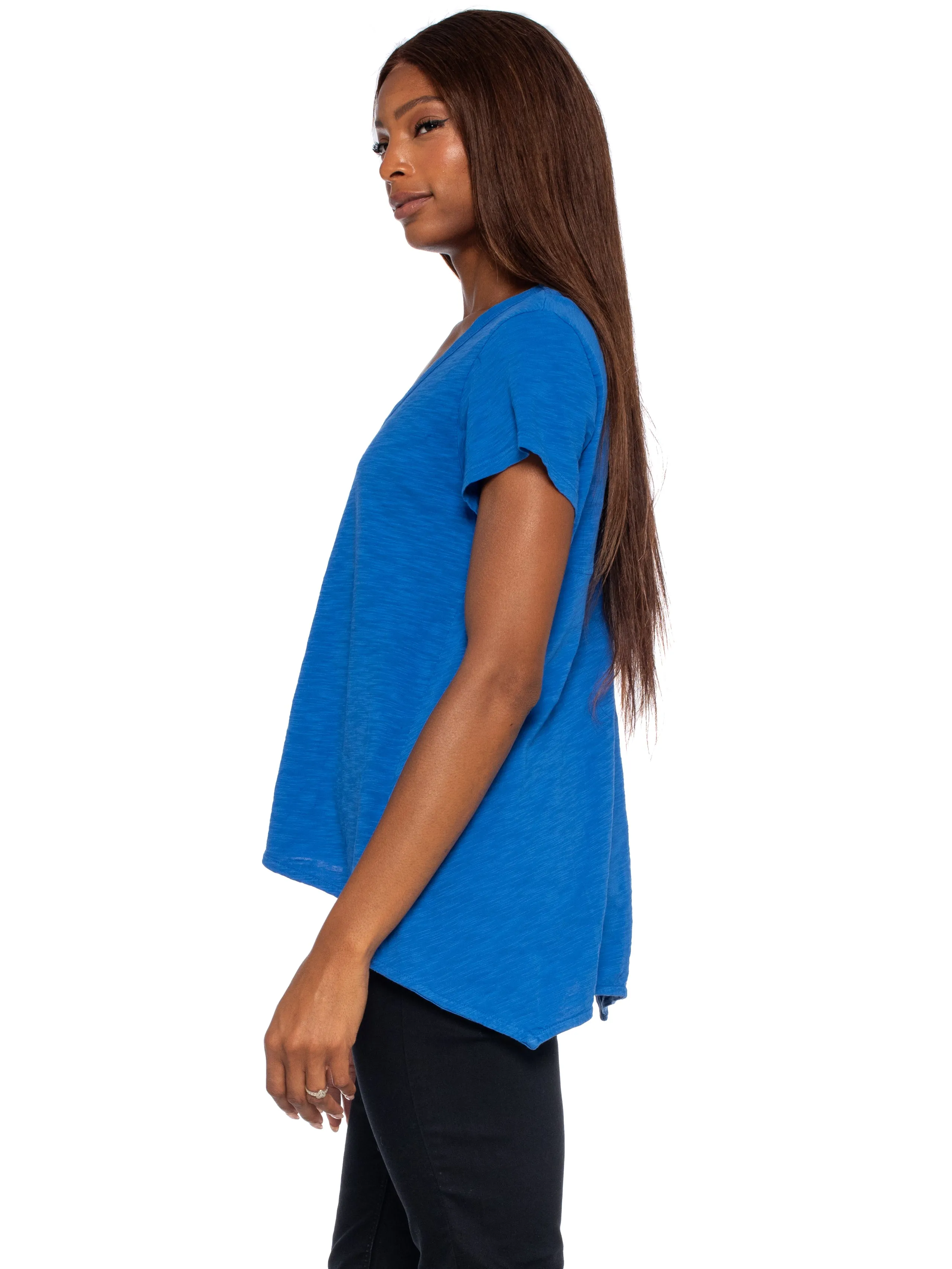Short Sleeve Sexy BF Shrunken Deep V-Neck