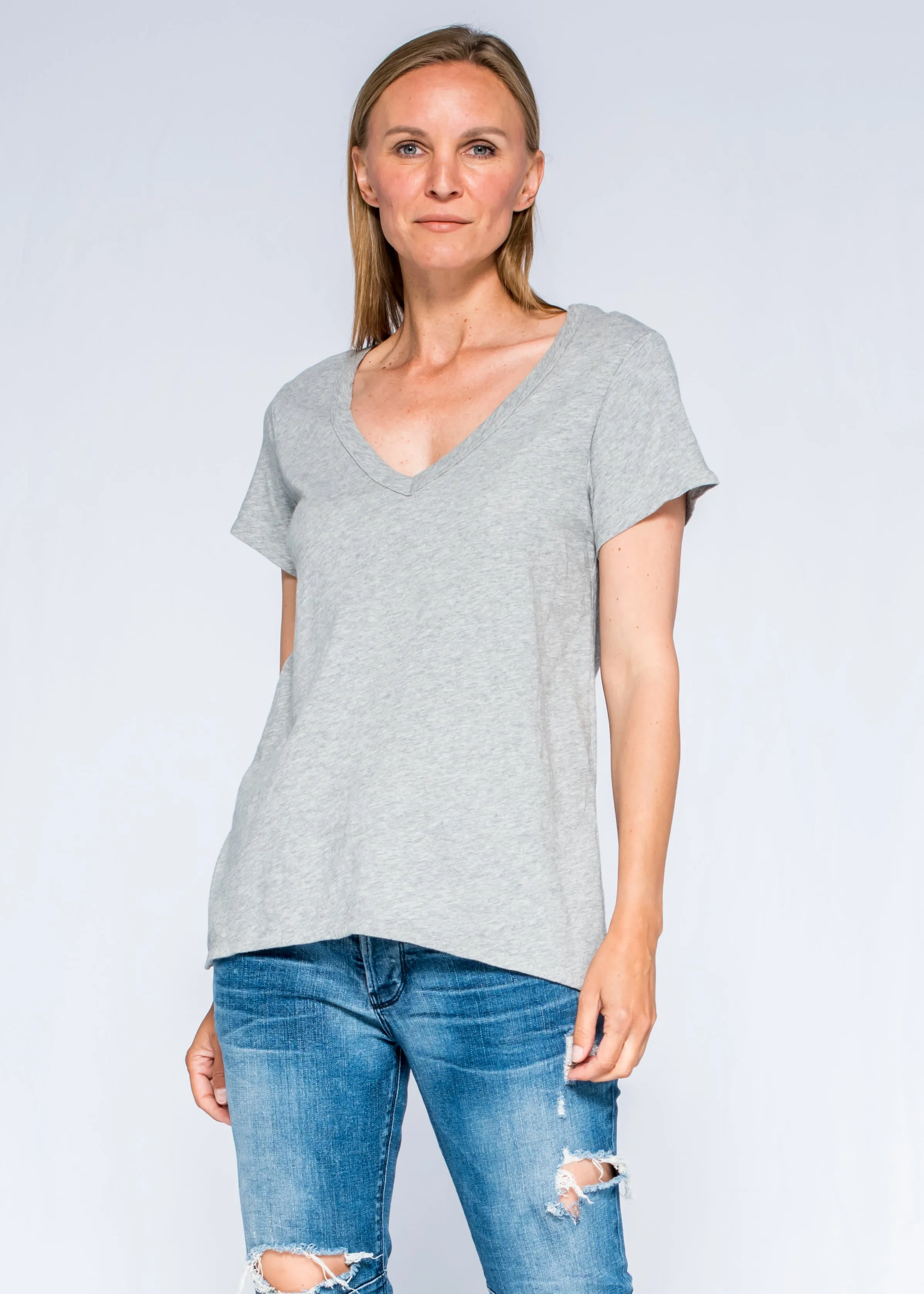 Short Sleeve Sexy BF Shrunken Deep V-Neck