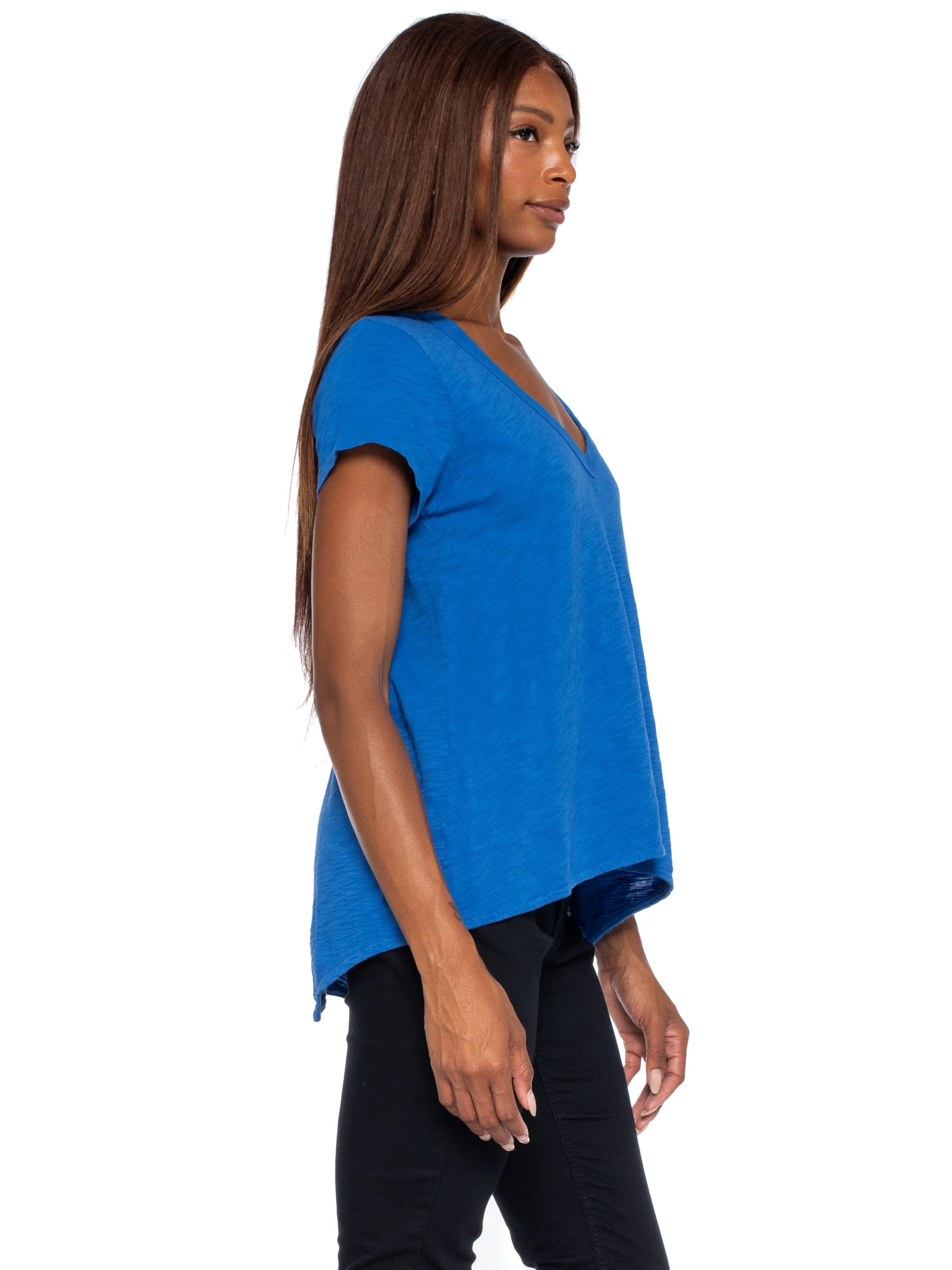 Short Sleeve Sexy BF Shrunken Deep V-Neck