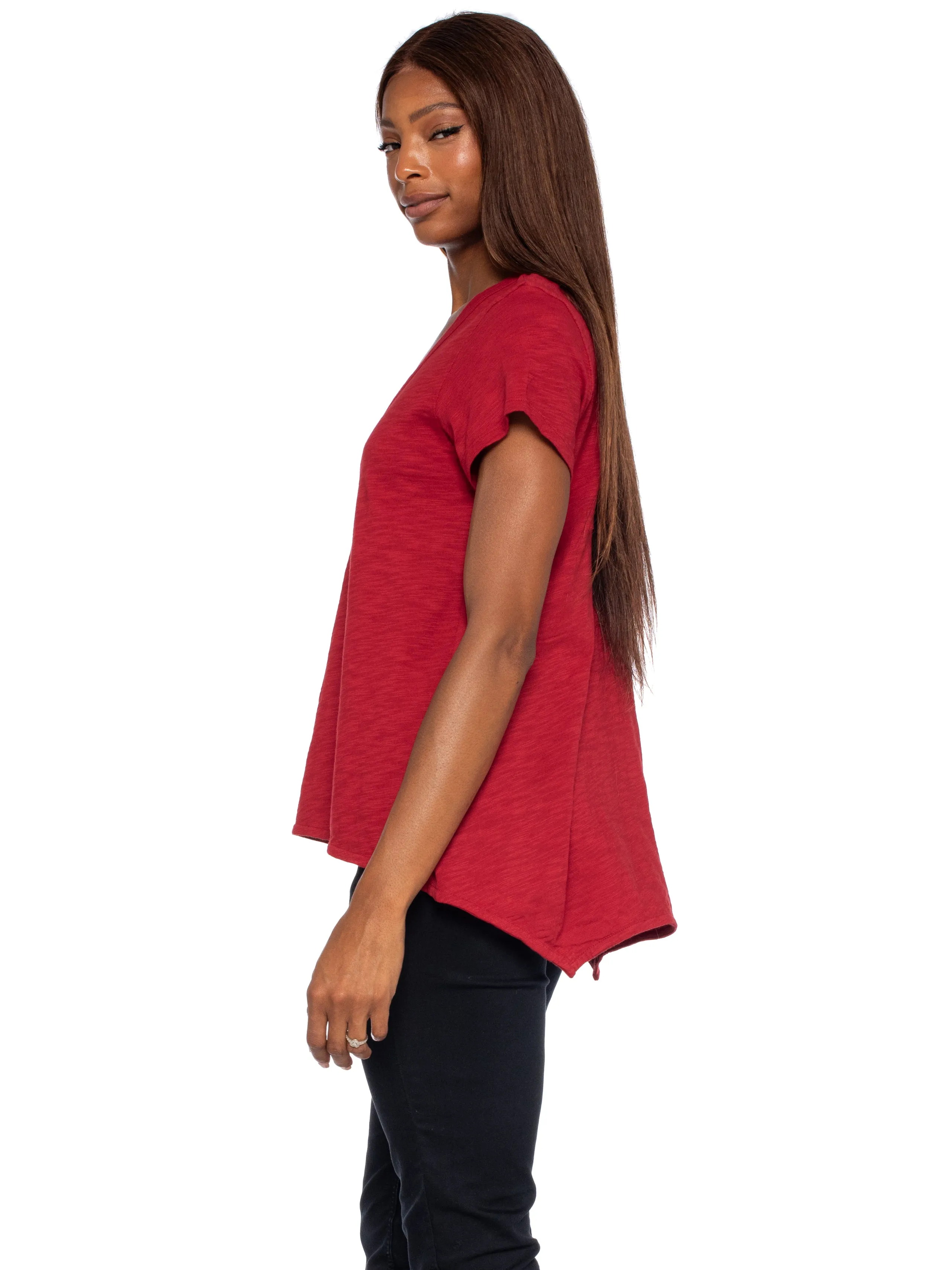 Short Sleeve Sexy BF Shrunken Deep V-Neck