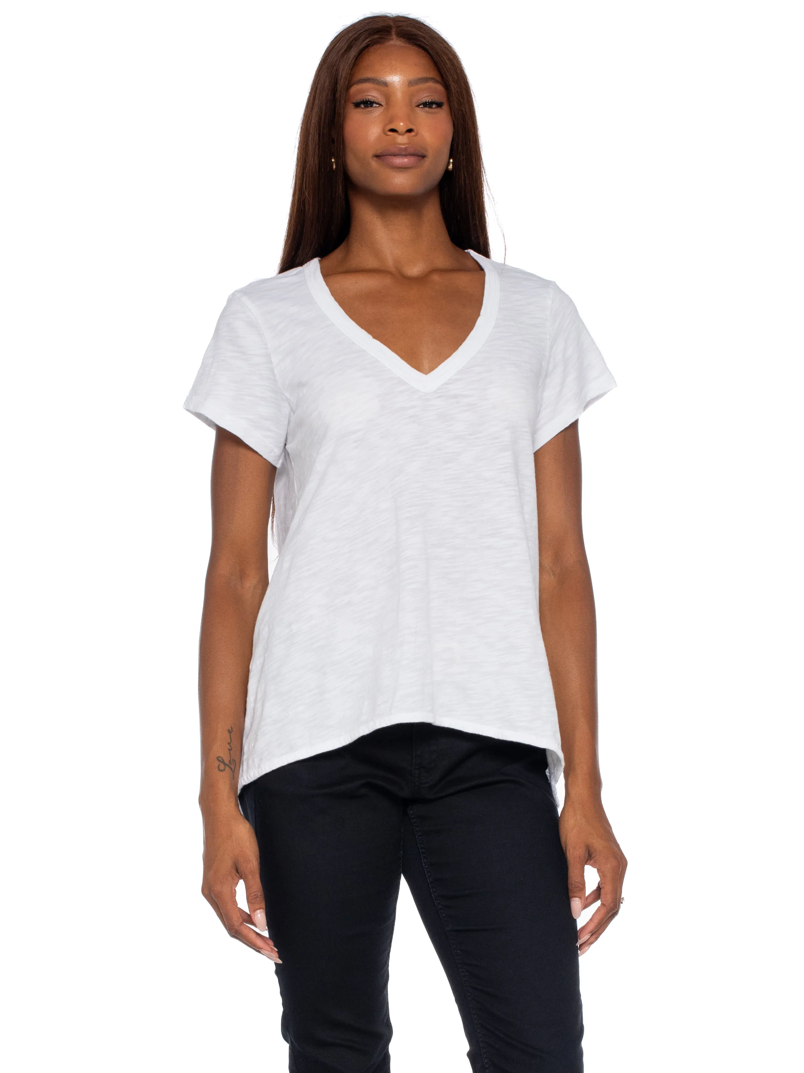 Short Sleeve Sexy BF Shrunken Deep V-Neck