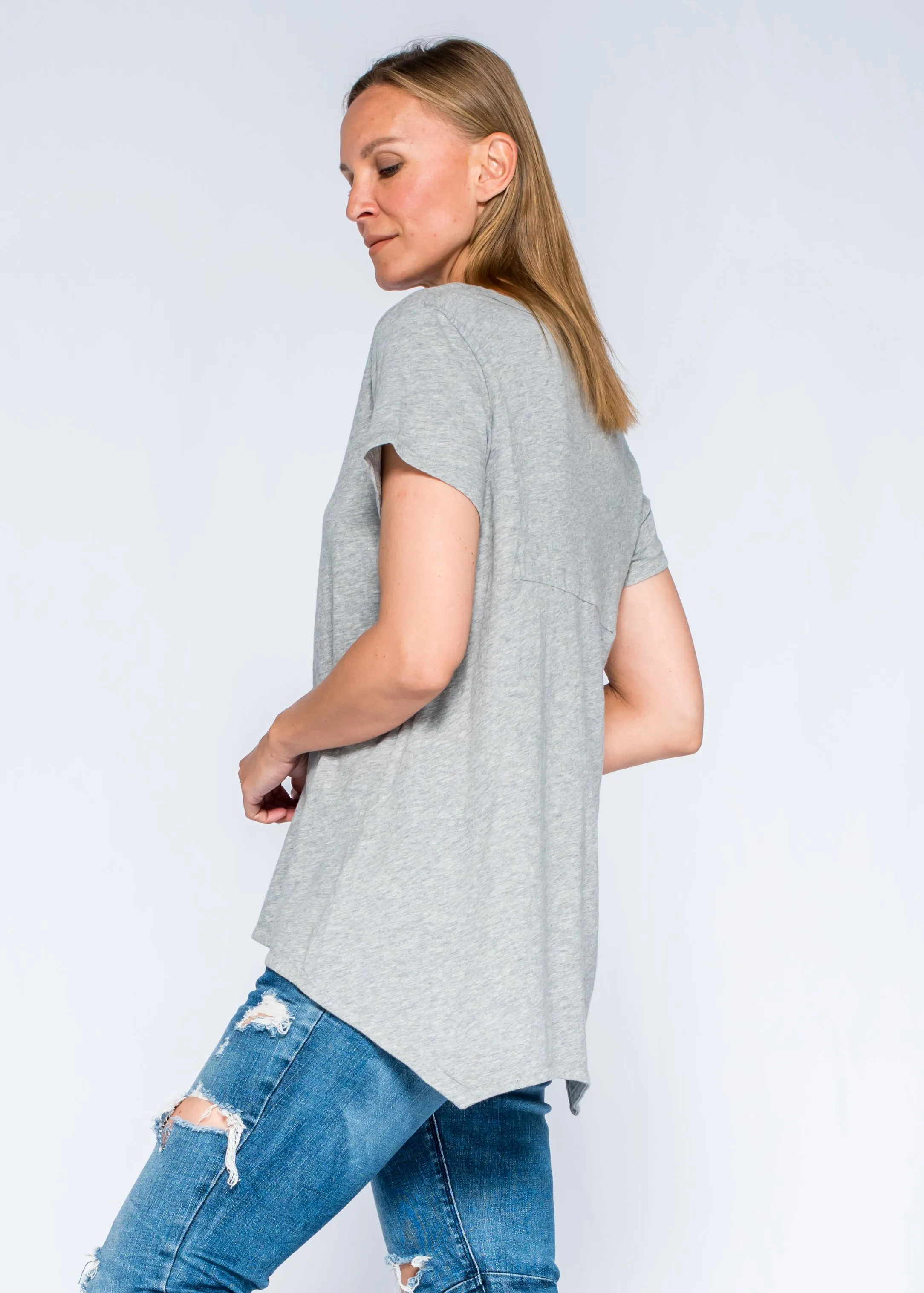 Short Sleeve Sexy BF Shrunken Deep V-Neck