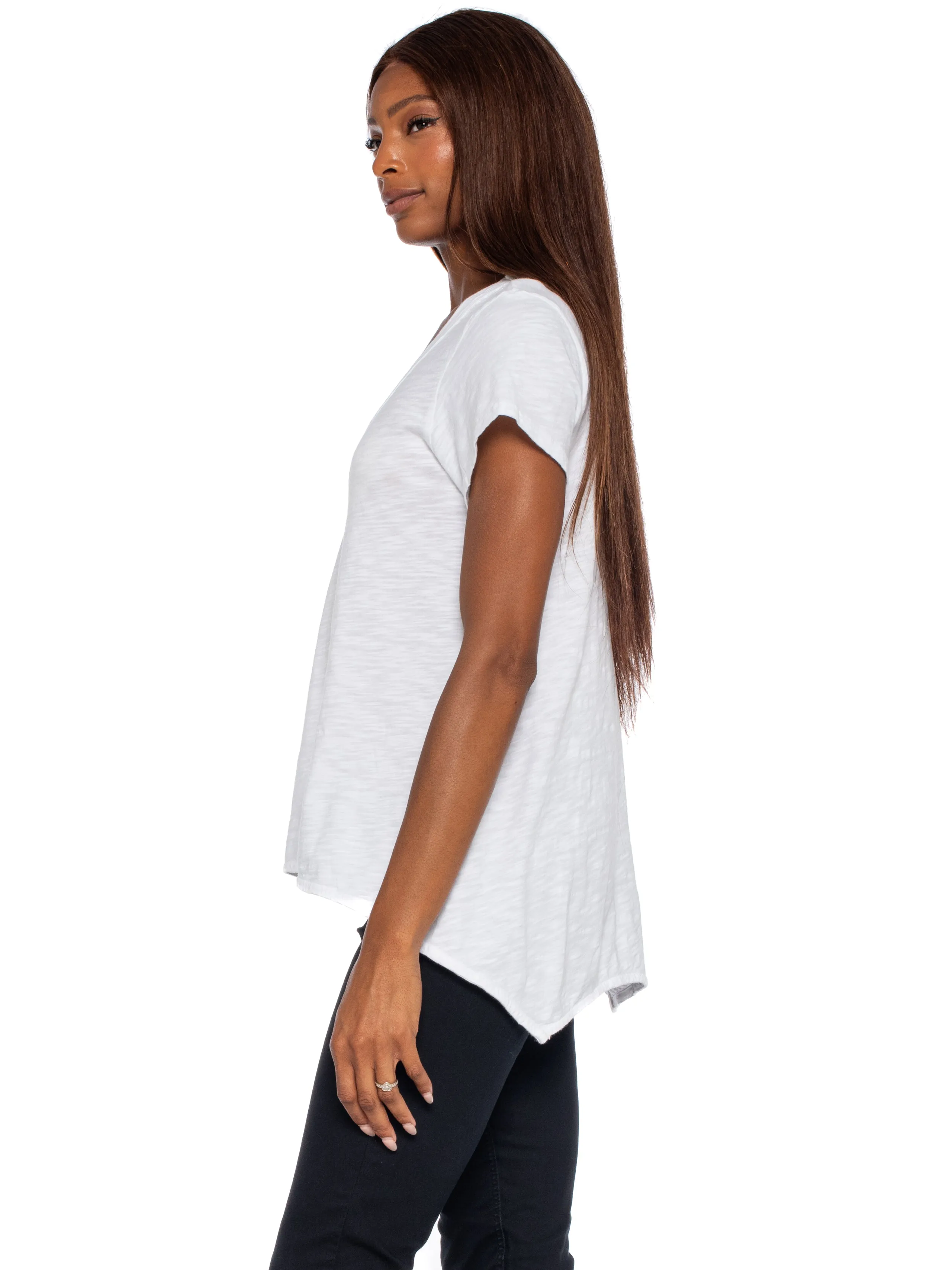 Short Sleeve Sexy BF Shrunken Deep V-Neck