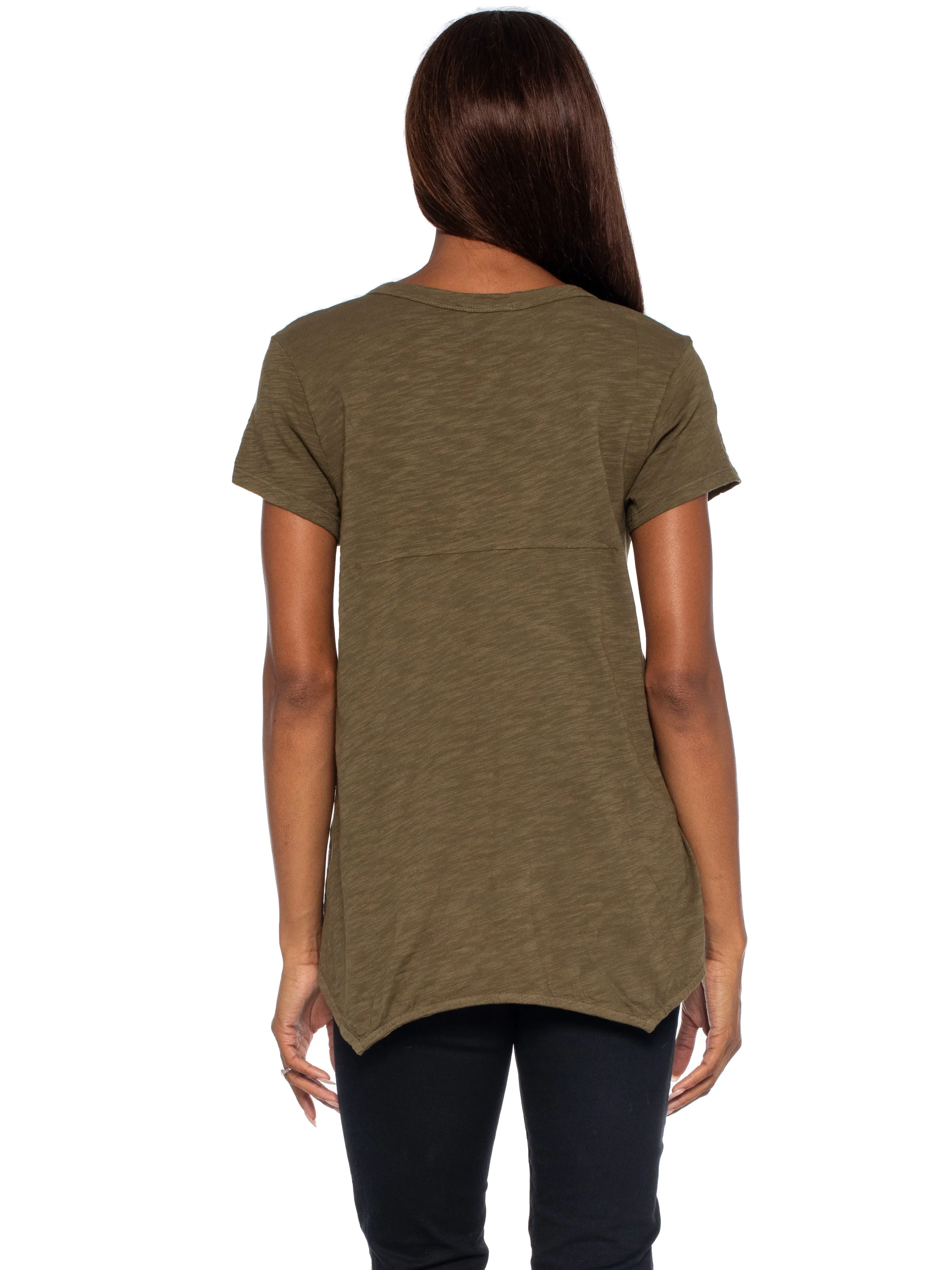 Short Sleeve Sexy BF Shrunken Deep V-Neck