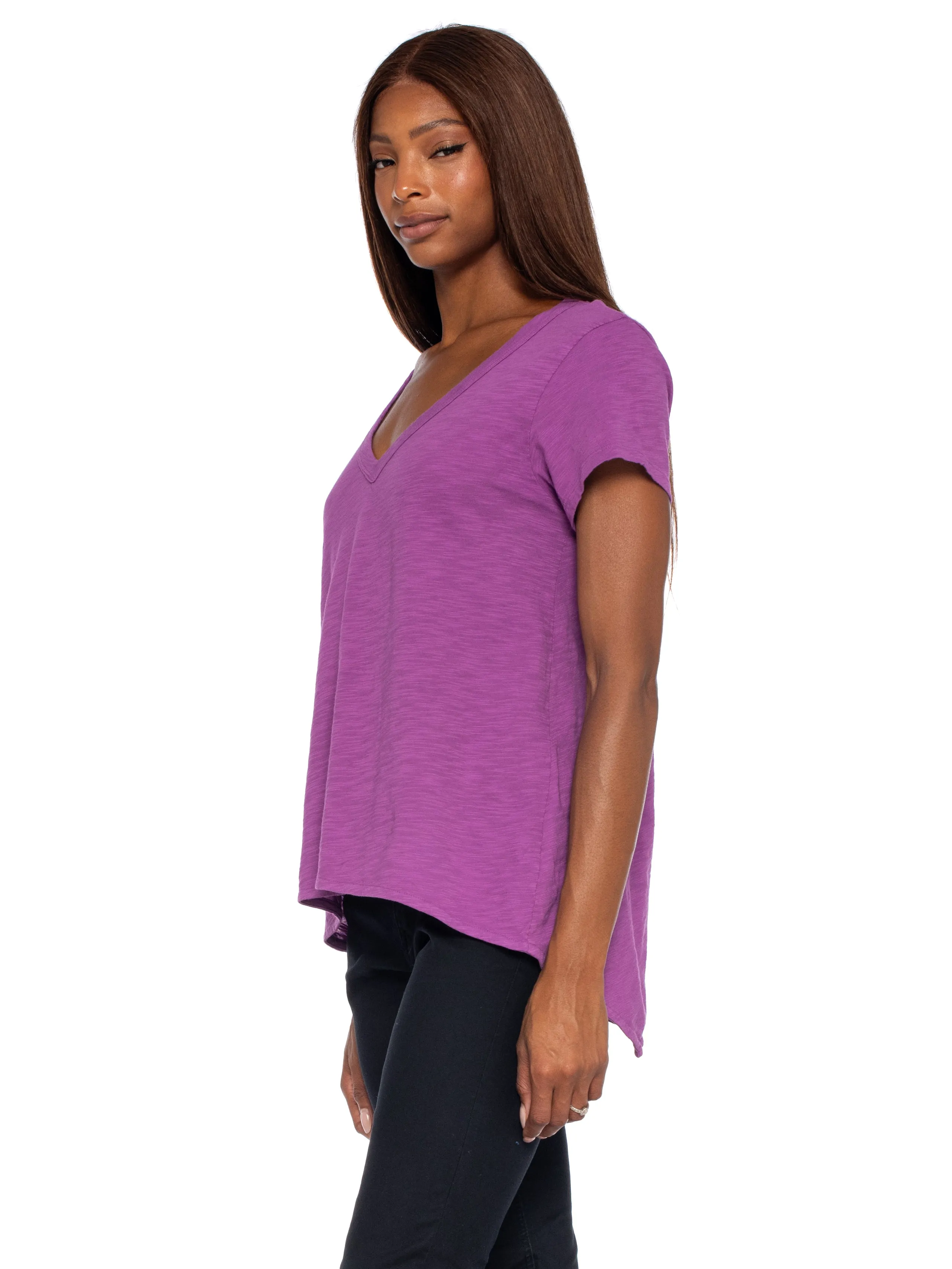 Short Sleeve Sexy BF Shrunken Deep V-Neck