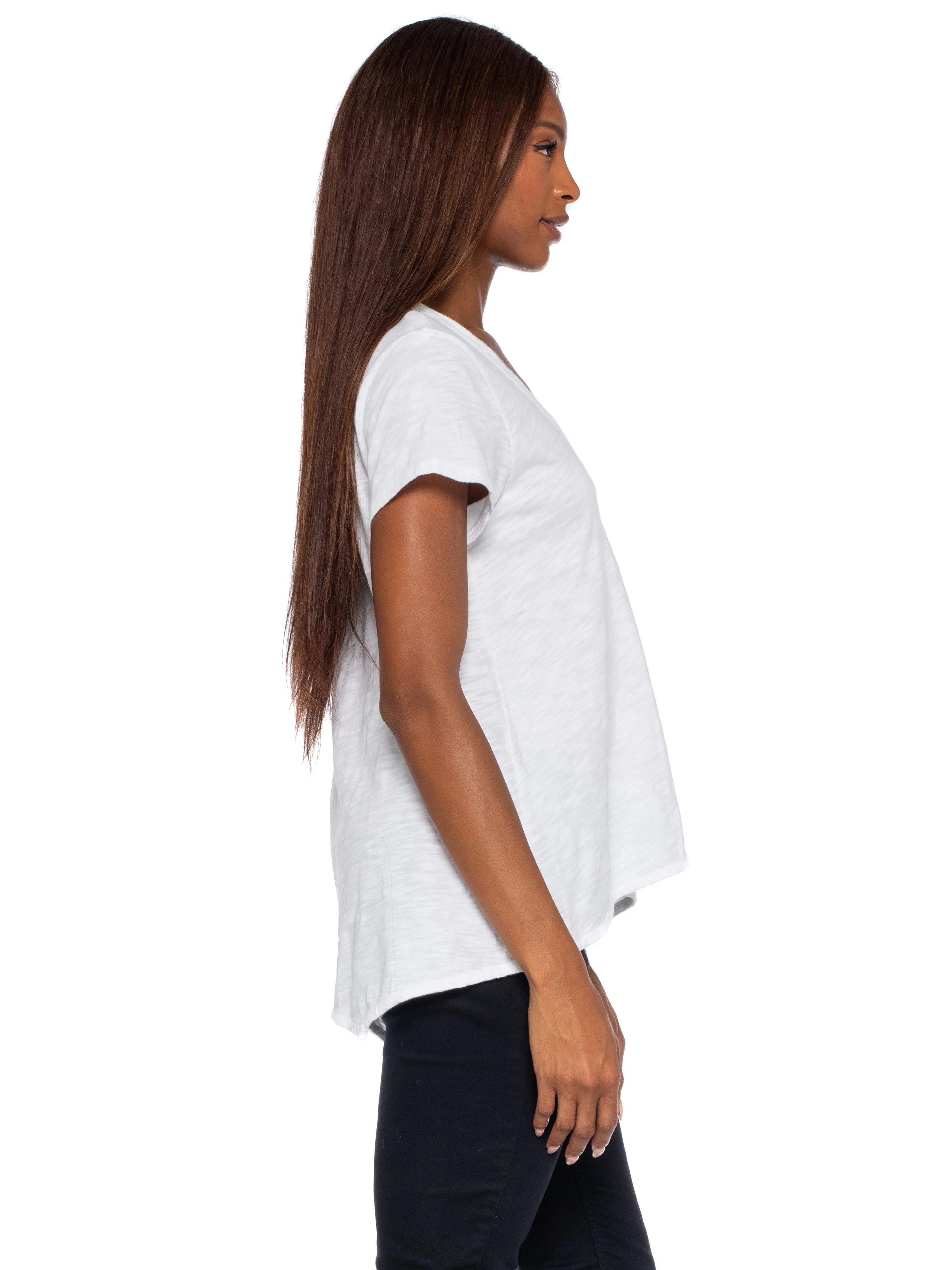 Short Sleeve Sexy BF Shrunken Deep V-Neck