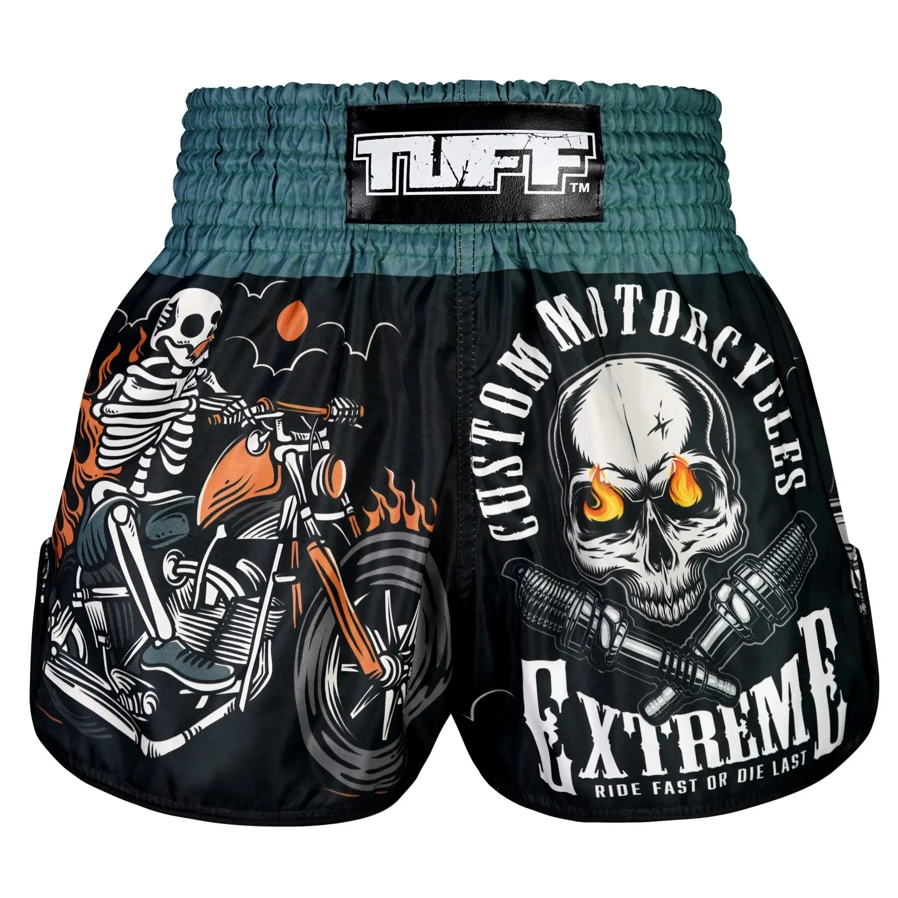 Shorts de Muay Thai Tuff High Cut The Retro Skull Rider