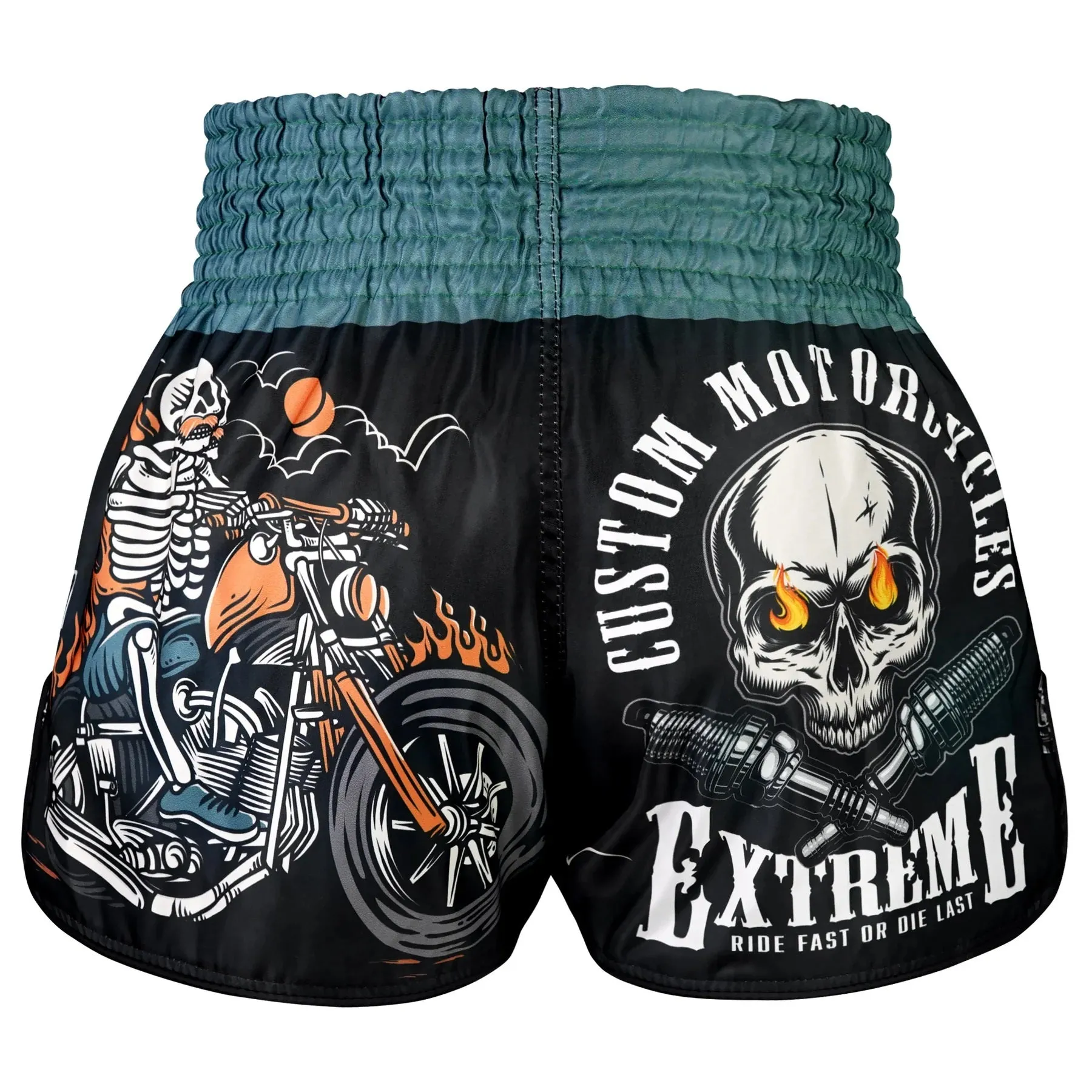 Shorts de Muay Thai Tuff High Cut The Retro Skull Rider
