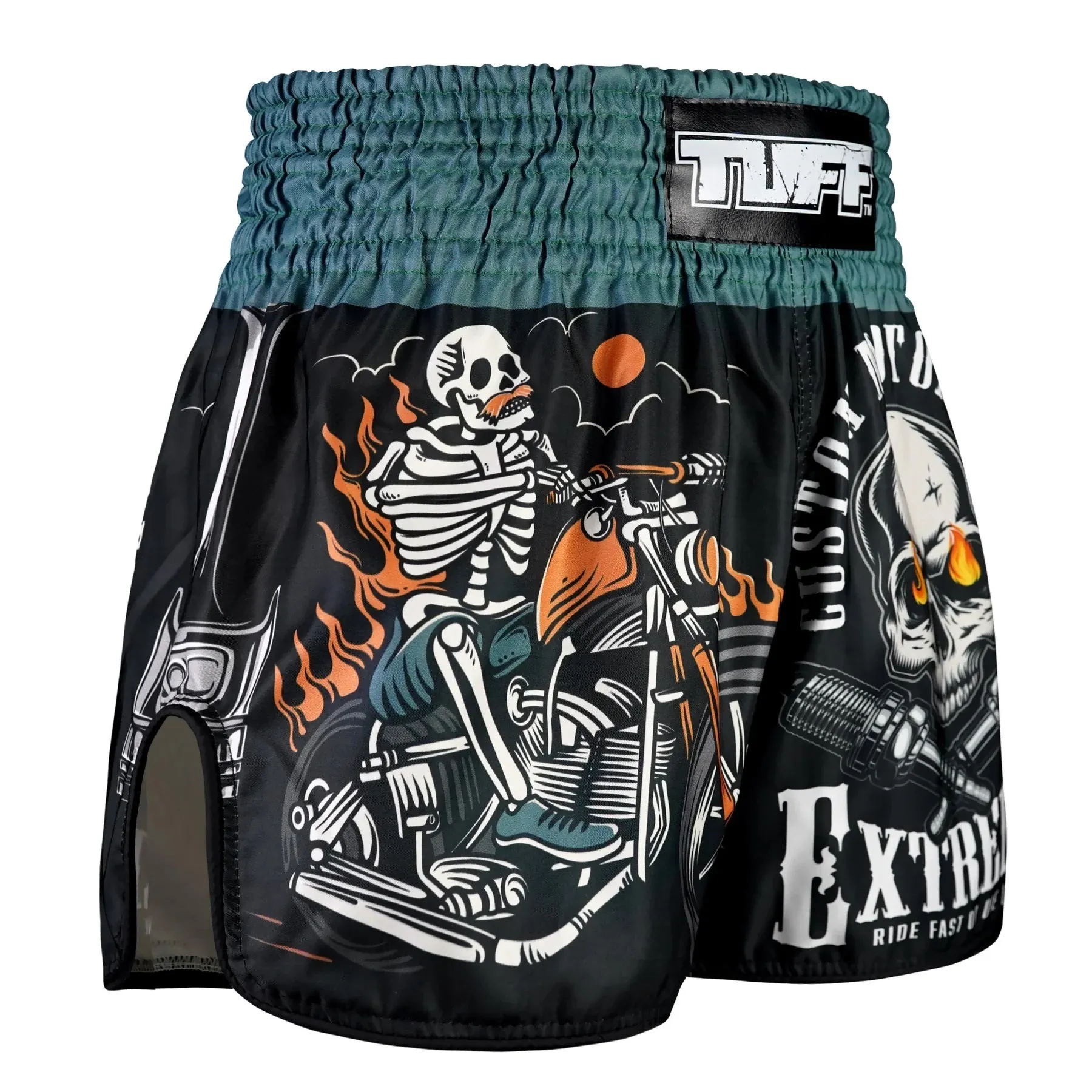 Shorts de Muay Thai Tuff High Cut The Retro Skull Rider