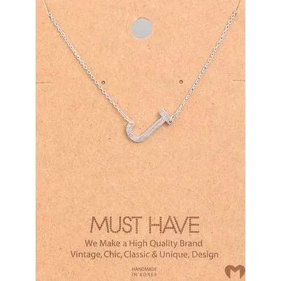 Silver Initial A Pendant Necklace A-Z