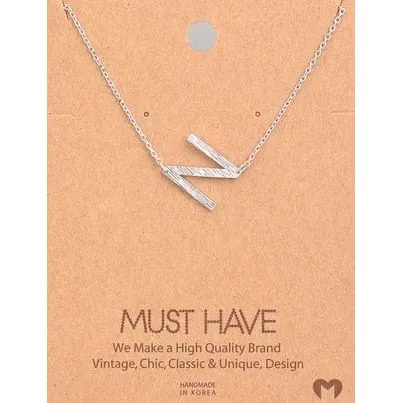 Silver Initial A Pendant Necklace A-Z