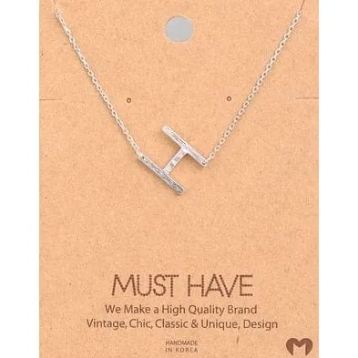 Silver Initial A Pendant Necklace A-Z