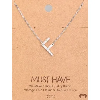 Silver Initial A Pendant Necklace A-Z