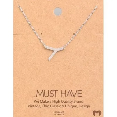 Silver Initial A Pendant Necklace A-Z