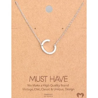 Silver Initial A Pendant Necklace A-Z