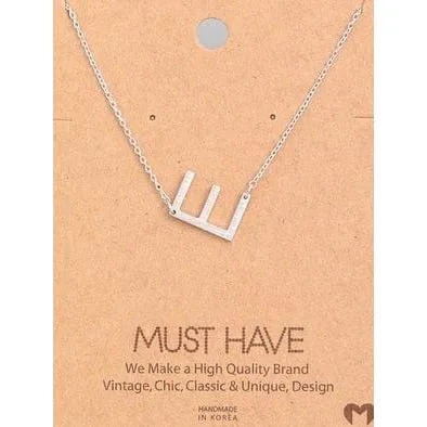 Silver Initial A Pendant Necklace A-Z
