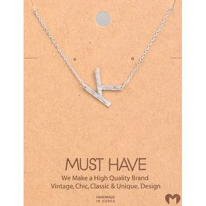 Silver Initial A Pendant Necklace A-Z