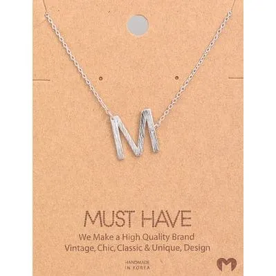 Silver Initial A Pendant Necklace A-Z