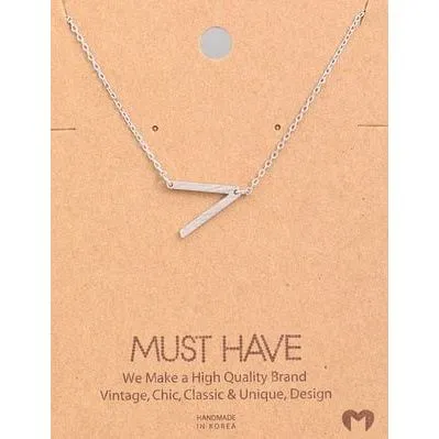 Silver Initial A Pendant Necklace A-Z