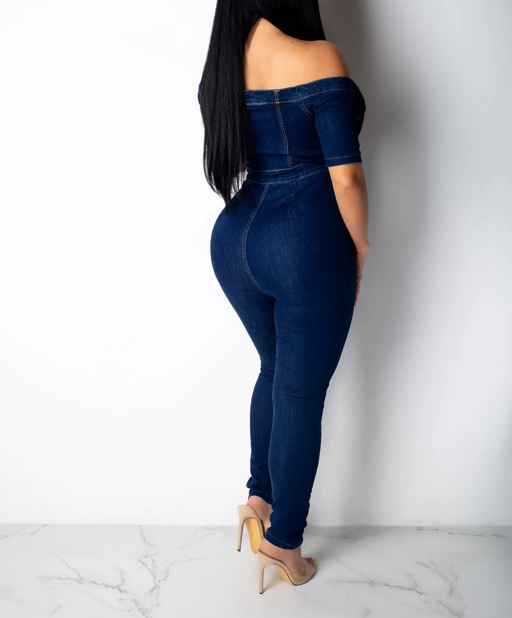 Sleeveless Denim Jumpsuit