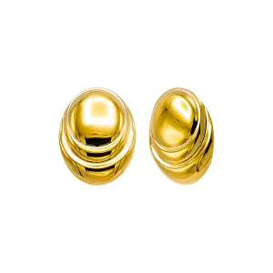 Solid Ripple Circular Stud Earring
