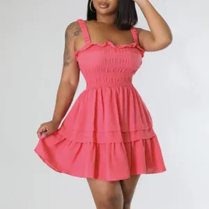 Solid Sleeveless A-Line Mini Dress