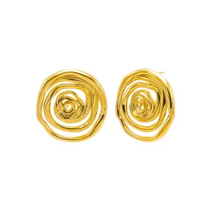 Solid Webbed Round Statement Stud Earring
