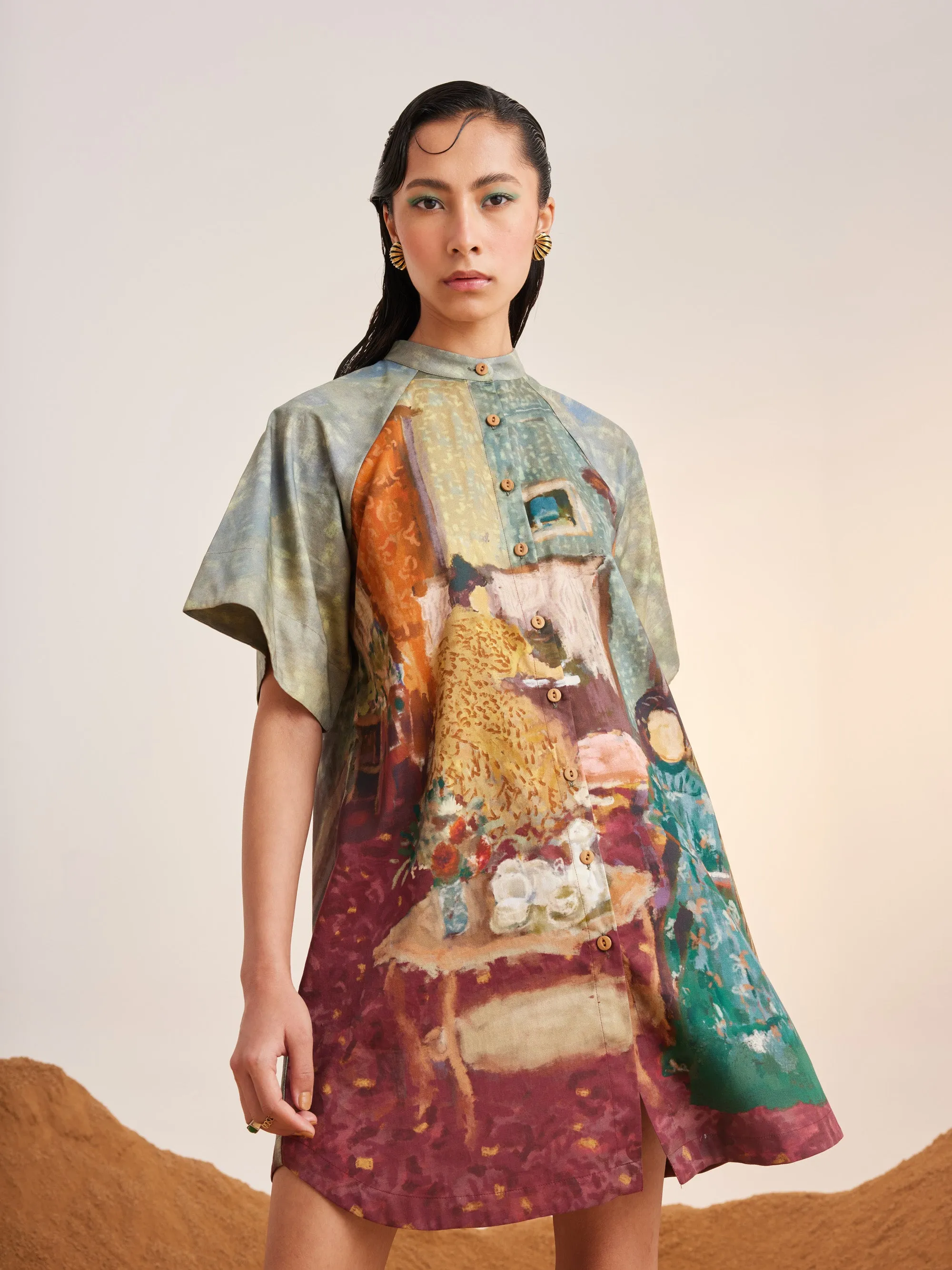 Summer Dress A-Line-High Tea-Cotton Satin-Ss25-Alined-Ht-Cord