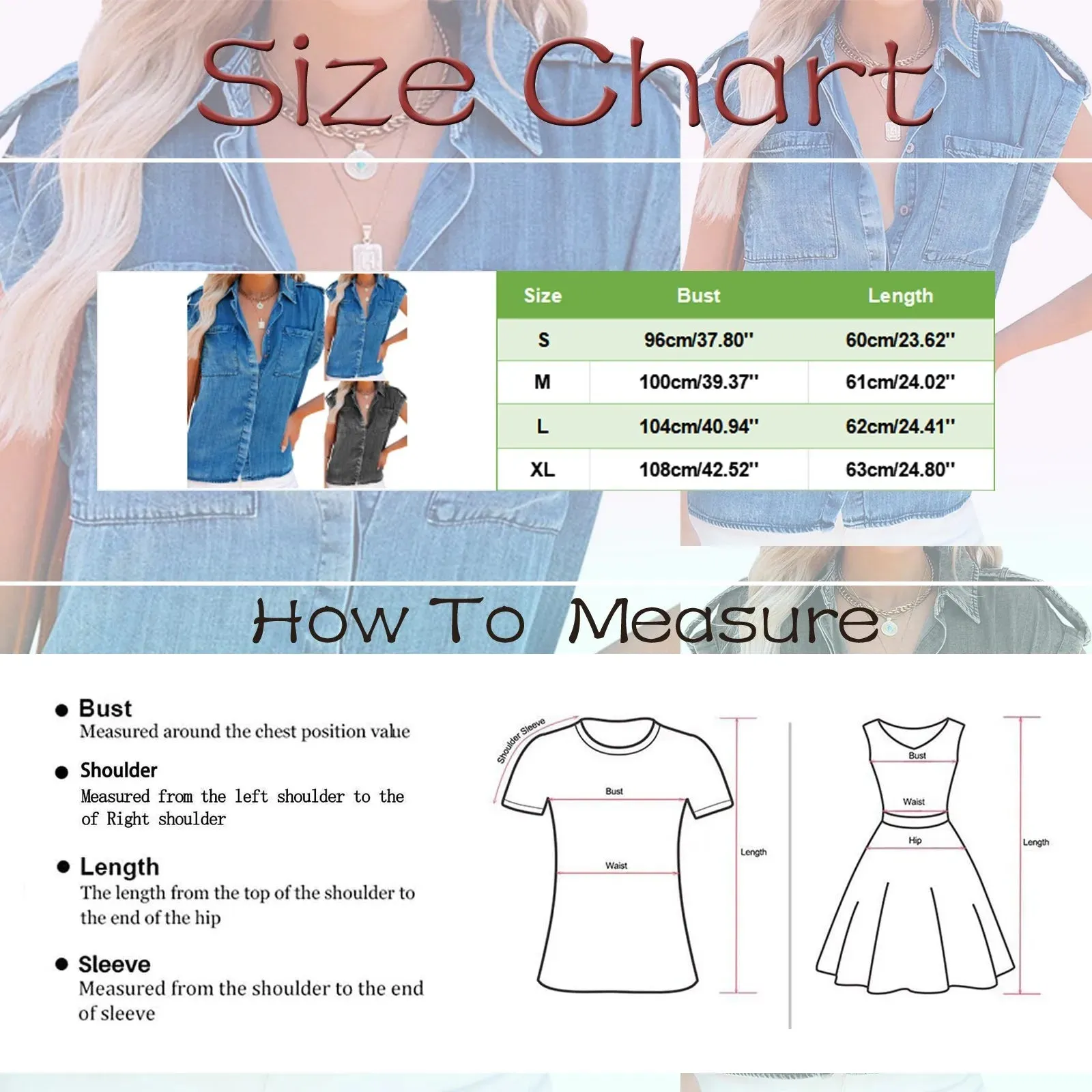 Summer Sleeveless Blouse Pure Color Retro Women'S Short Sleeve Denim T-Shirts Fashionable Street Outdoor Versatile Top 2024