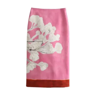 Summer  Style Versatile High waisted  Retro Straight Skirt Long Skirt