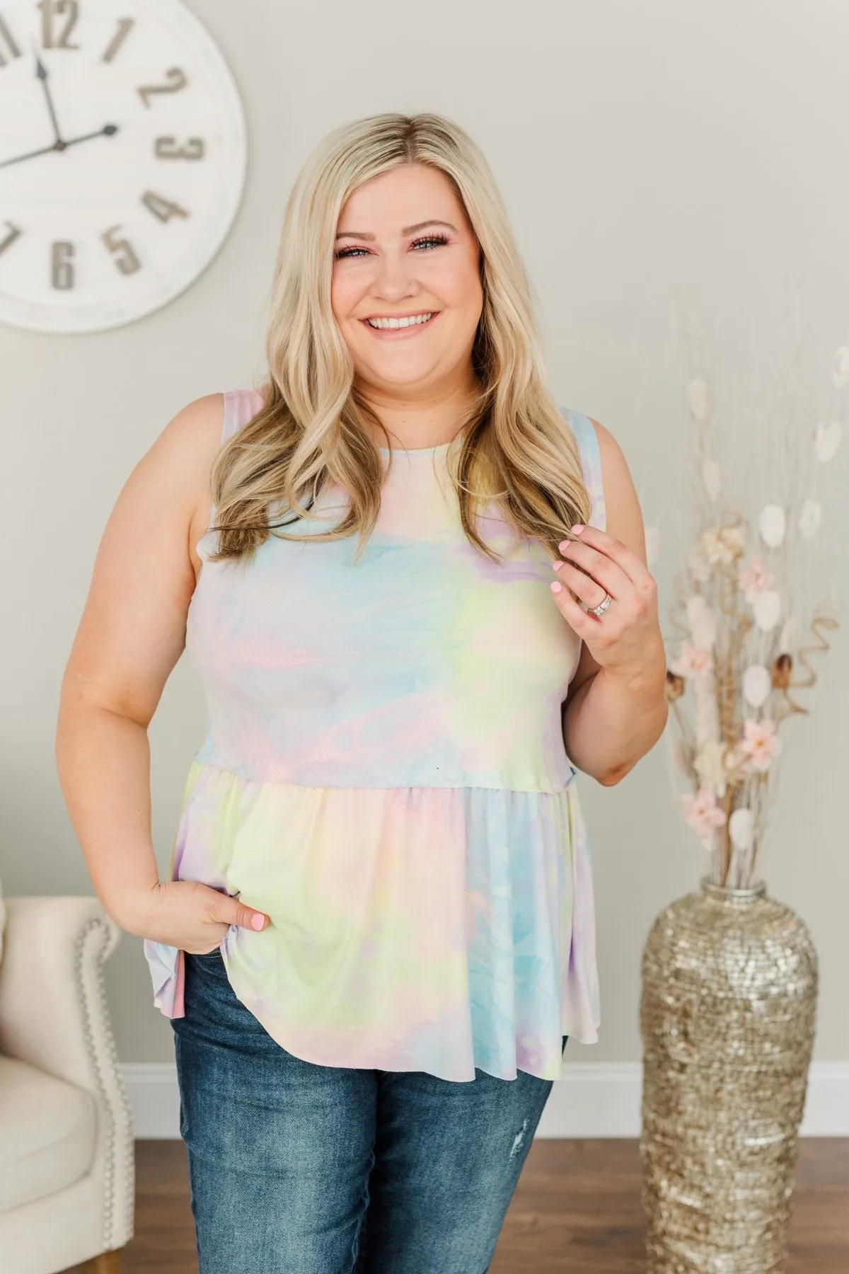 Sunset Serenade Tie-Dye Tank- Multi-Color