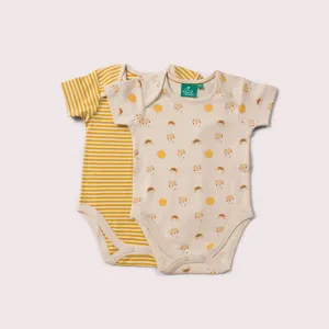 Sunshine & Rainbows Organic Baby Bodysuit Set - 2 Pack