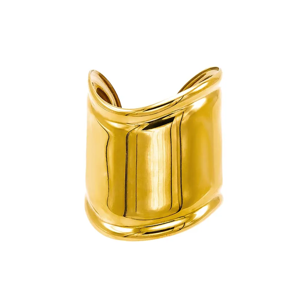 Super Wide Curved Bangle Bracelet