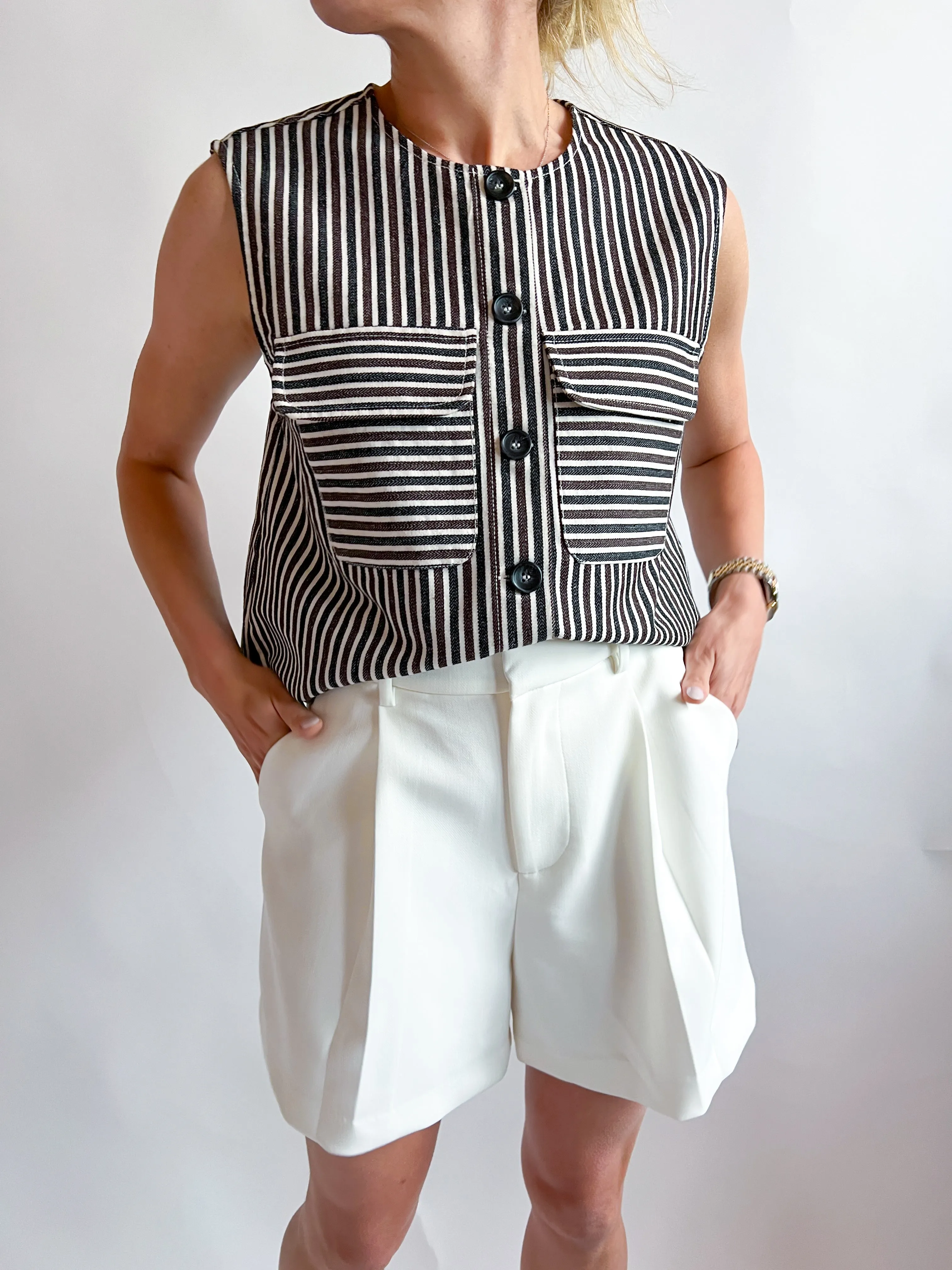 Tailored Pintuck Short