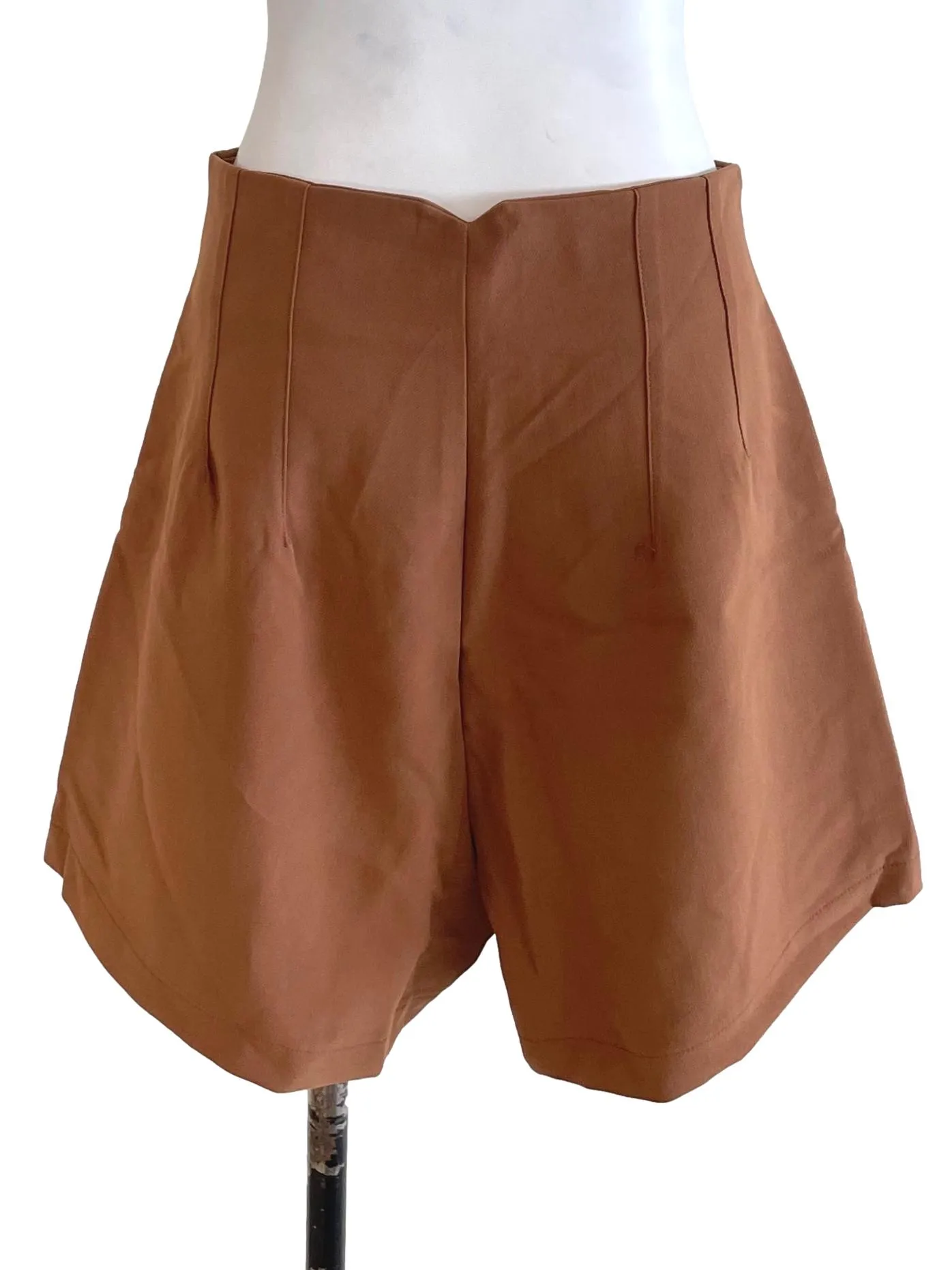 Tawny Brown High Waist Shorts