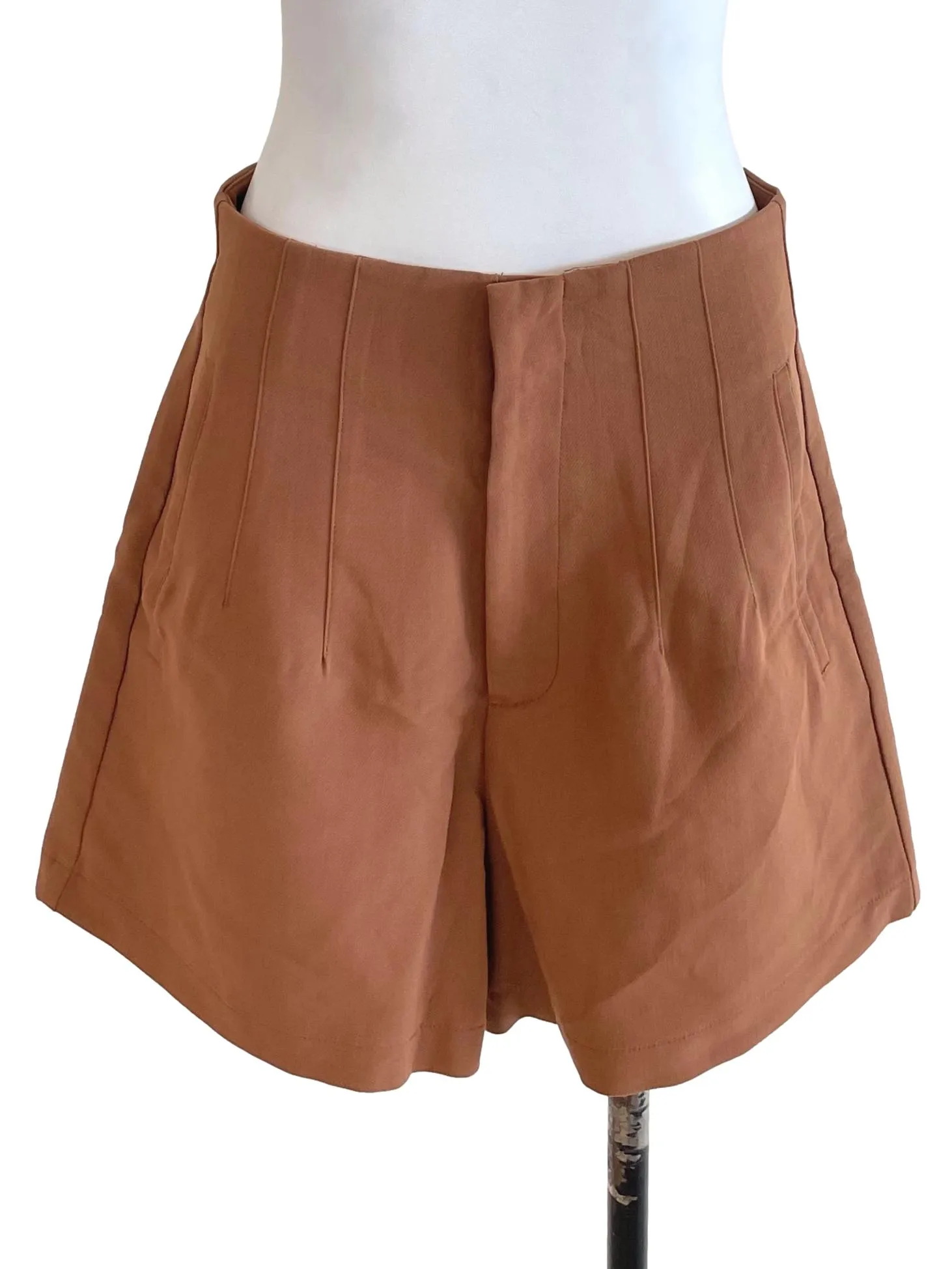 Tawny Brown High Waist Shorts