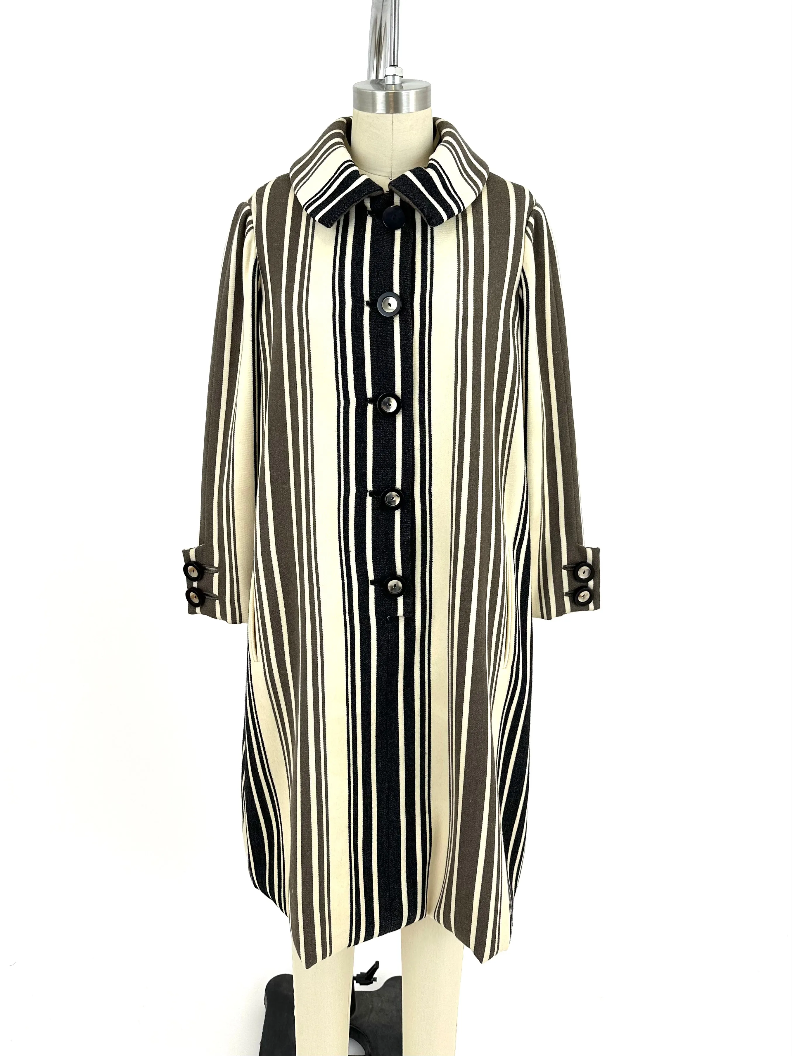 Teal Traina Wool Striped Dress