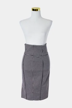 TEMT Black and White Pattern High Waisted Textured Pencil Skirit