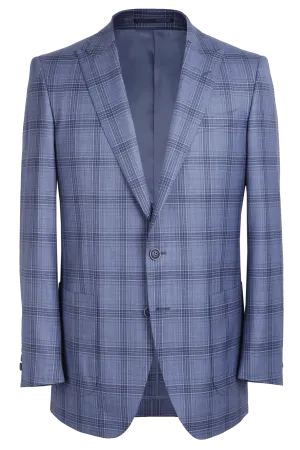 The Arnold Jacket - Cavanni Powder Blue and Taupe Triple Windowpane