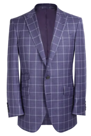 The Arnold Jacket - Loro Piana Purple Chalk Double Windowpane