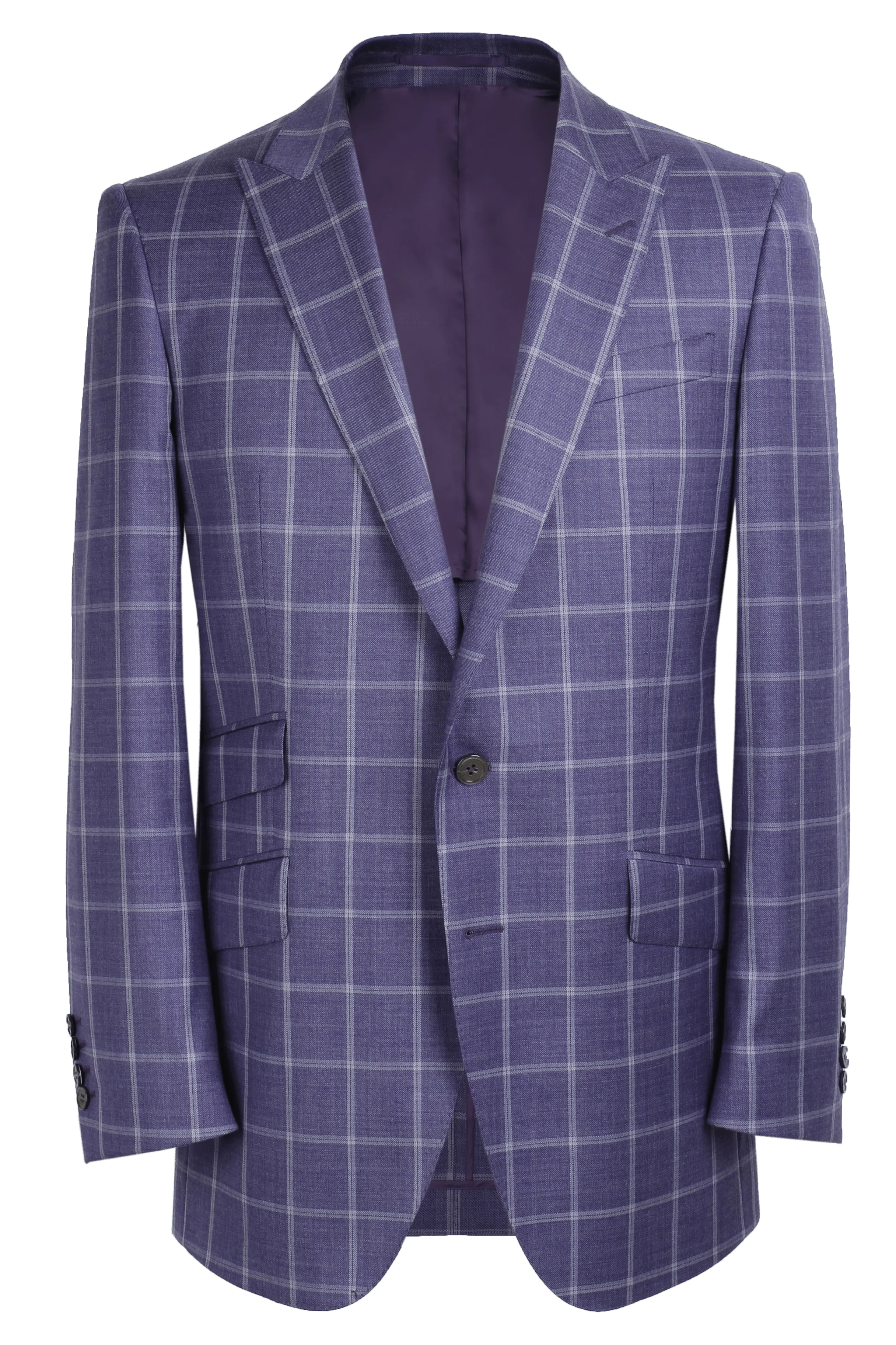 The Arnold Jacket - Loro Piana Purple Chalk Double Windowpane