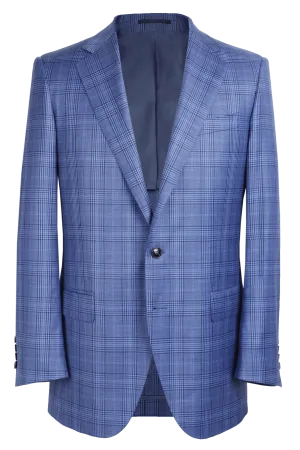 The Arnold Jacket - Loro Piana Royal Blue Glen Plaid