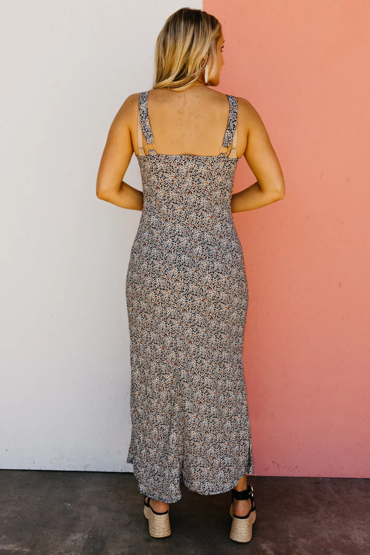 The Bristol Floral A-Line Midi Slip Dress