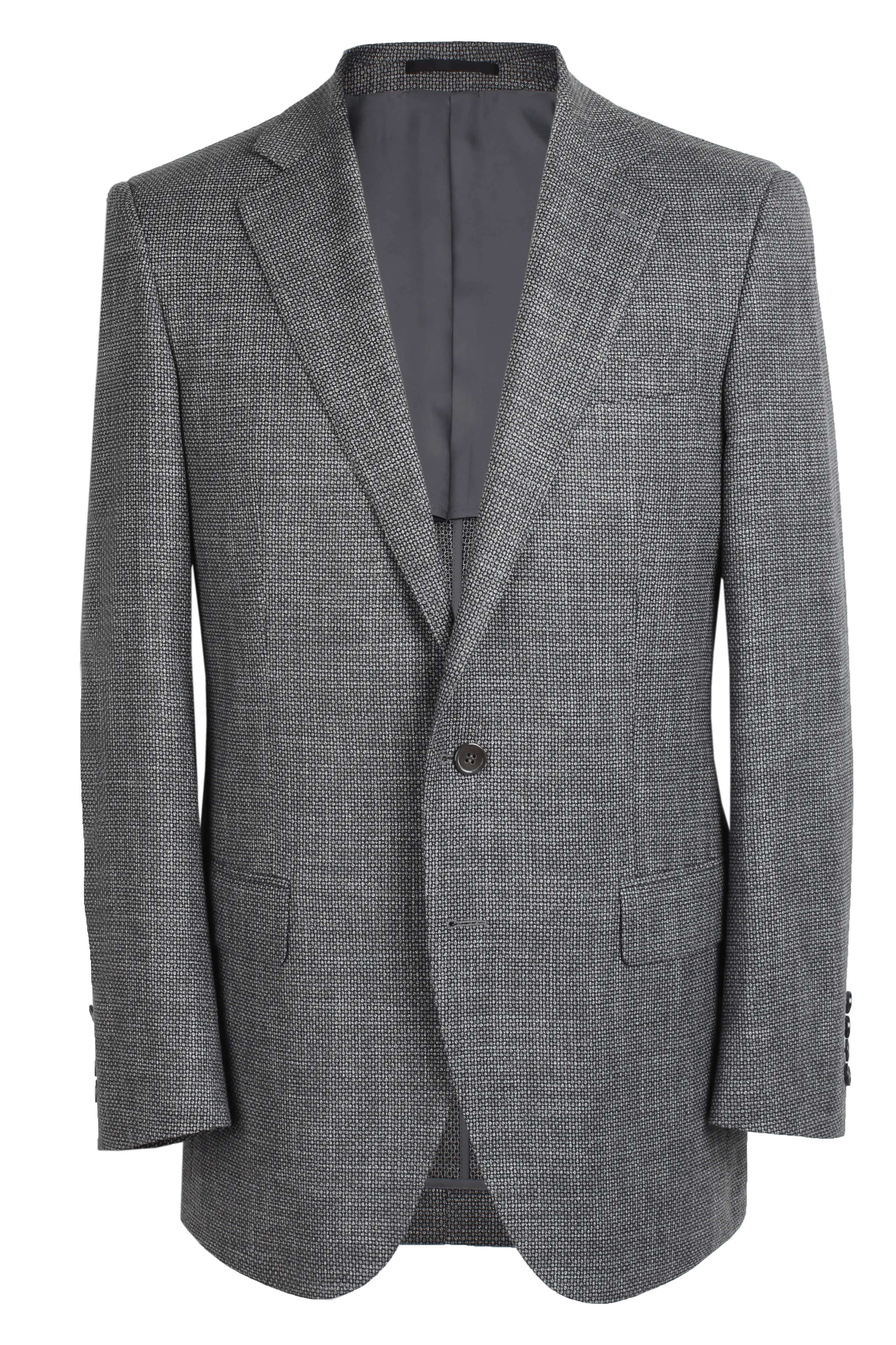 The Byron Jacket - Marzoni Charcoal Textured Dot