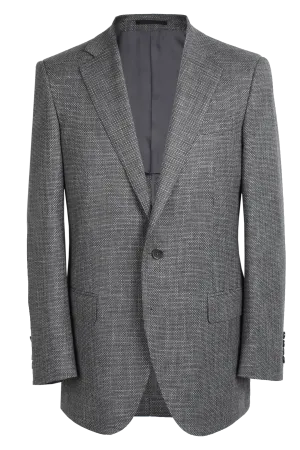 The Byron Jacket - Marzoni Charcoal Textured Dot